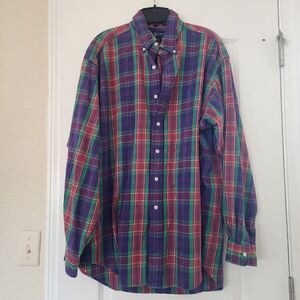 Ralph Lauren Blake plaid button up cotton shirt  shirt  L